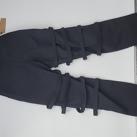 Men's Black Buckle Strap Pants - Picture 13 of 16